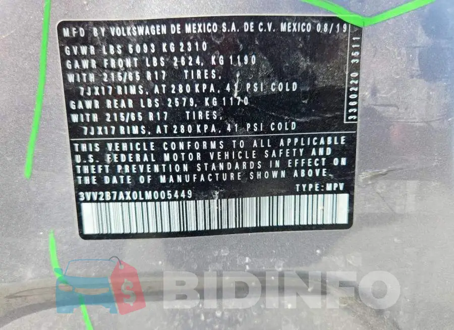 3VV2B7AX0LM005449 Photo# 14