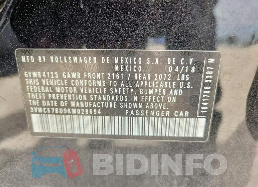 3VWC57BU9KM029694 Photo# 13