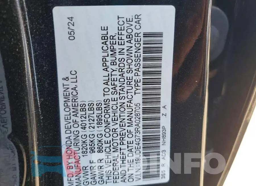 19UDE4G73RA028705 Photo# 13