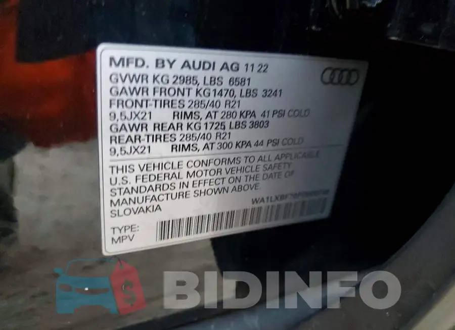 WA1LXBF70PD008749 Photo# 13