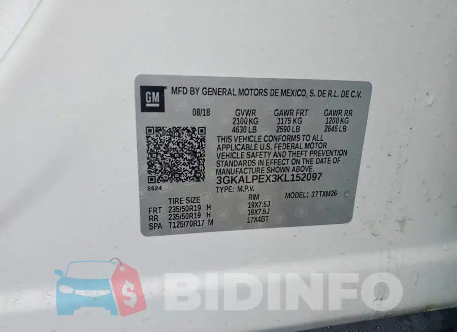 3GKALPEX3KL152097 Photo# 14
