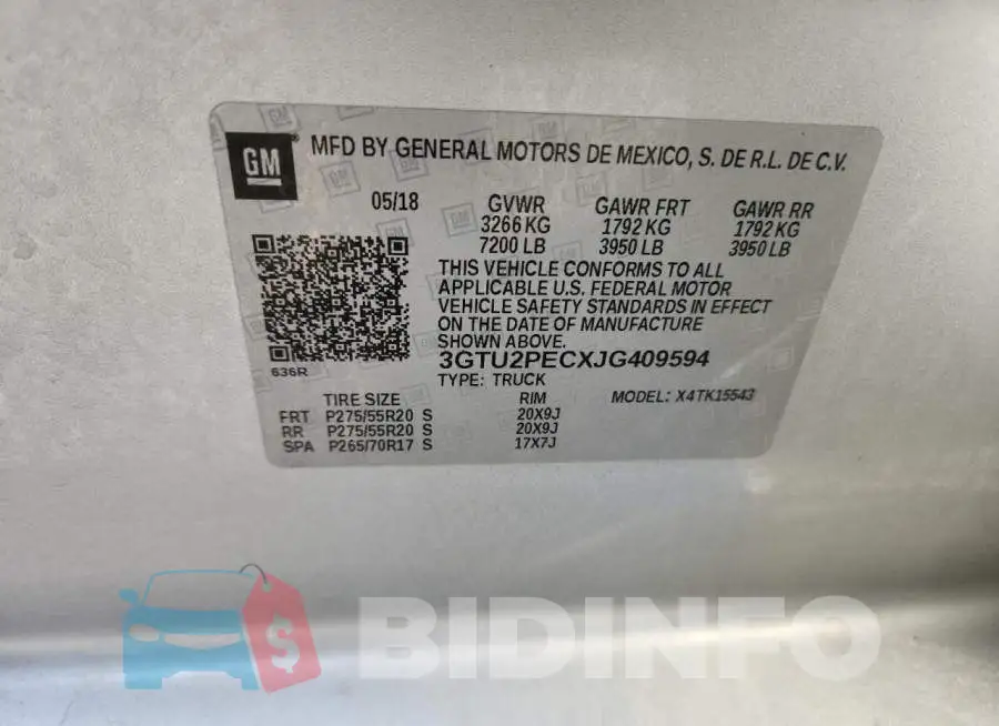 3GTU2PECXJG409594 Photo# 12