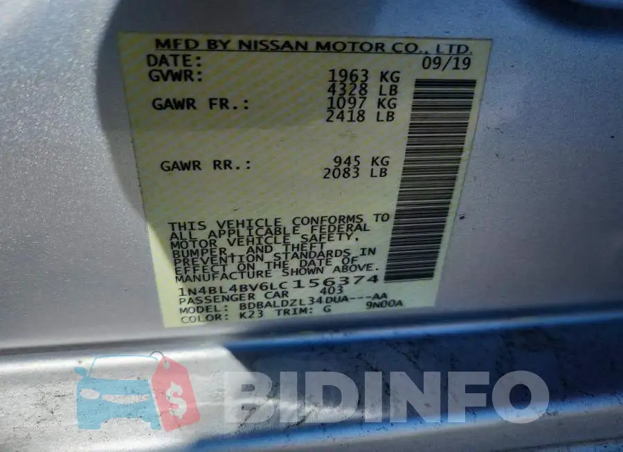 1N4BL4BV6LC156374 Photo# 12