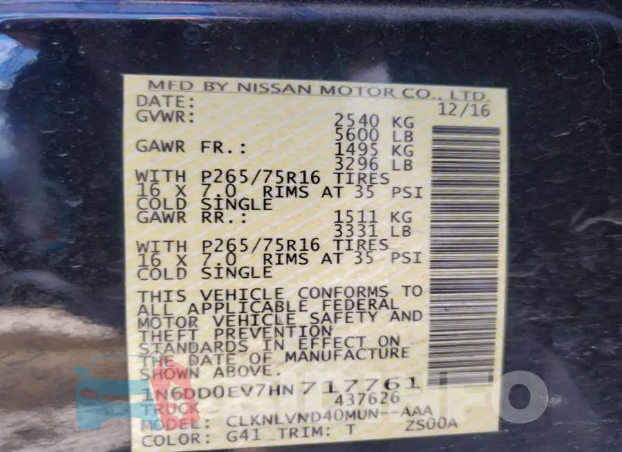1N6DD0EV7HN717761 Photo# 12