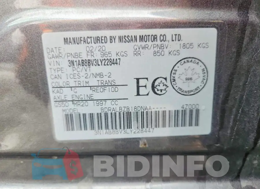 3N1AB8BV3LY228447 Photo# 12
