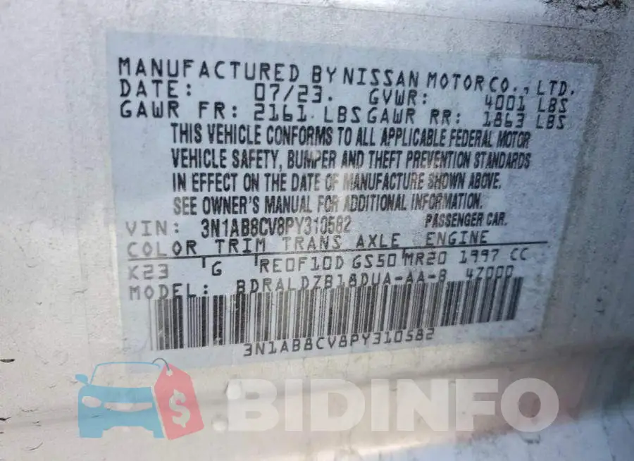 3N1AB8CV8PY310582 Photo# 12