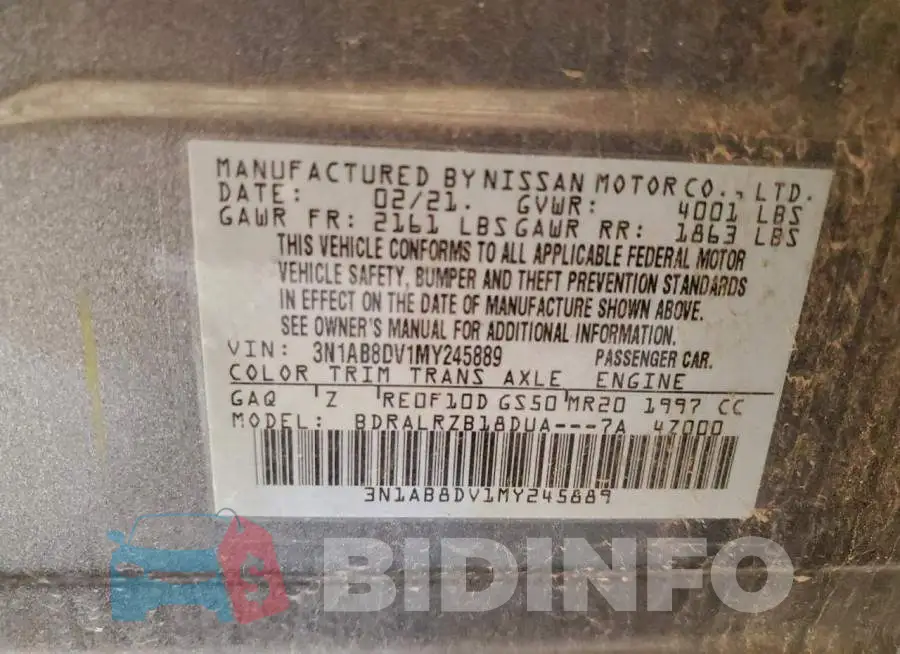 3N1AB8DV1MY245889 Photo# 12