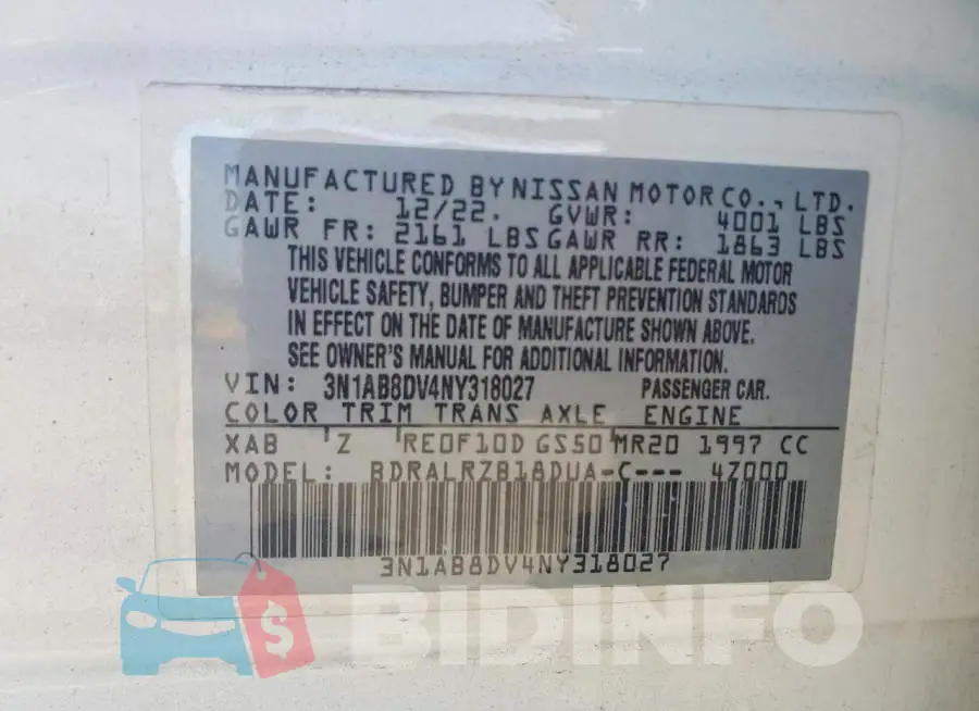 3N1AB8DV4NY318027 Photo# 12