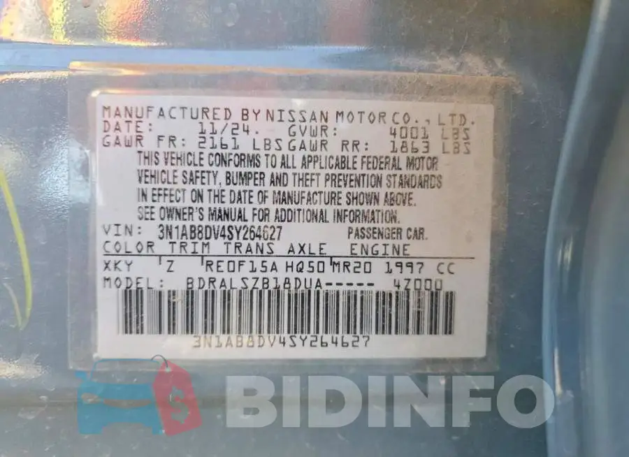 3N1AB8DV4SY264627 Photo# 12
