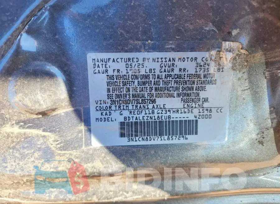3N1CN8DV7SL857296 Photo# 12