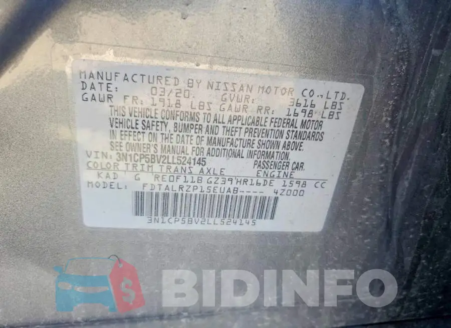 3N1CP5BV2LL524145 Photo# 13