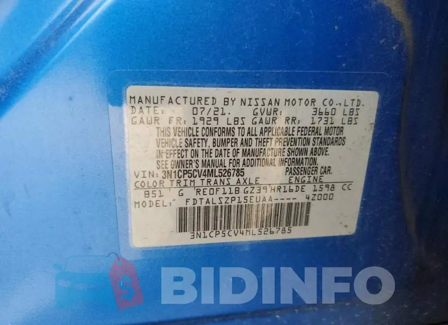 3N1CP5CV4ML526785 Photo# 13