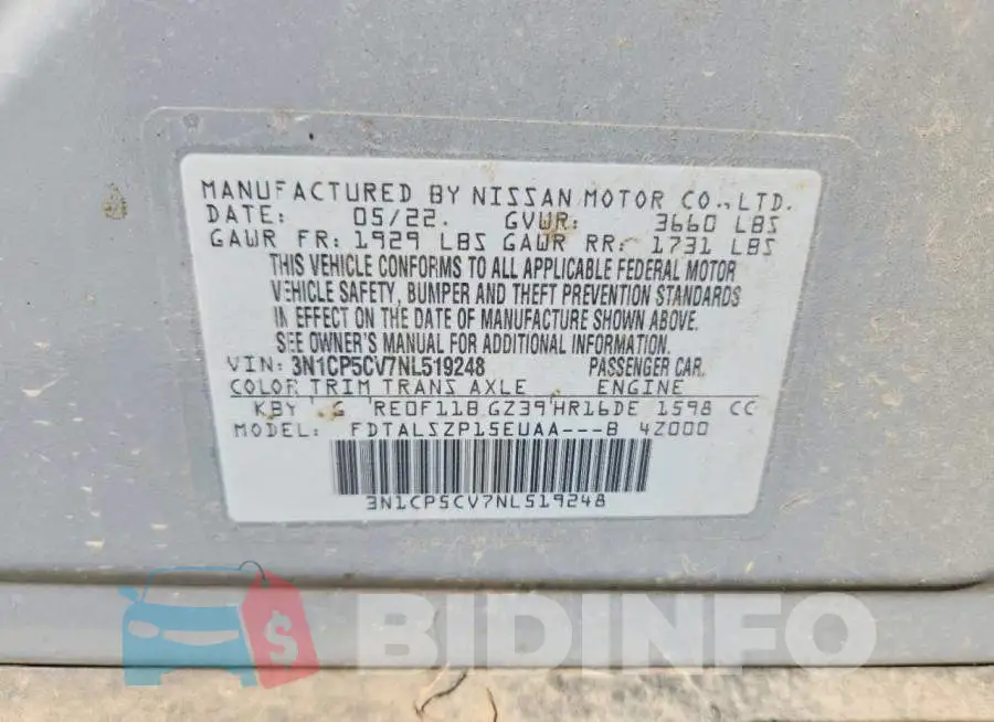 3N1CP5CV7NL519248 Photo# 14