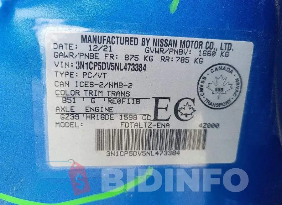 3N1CP5DV5NL473384 Photo# 13