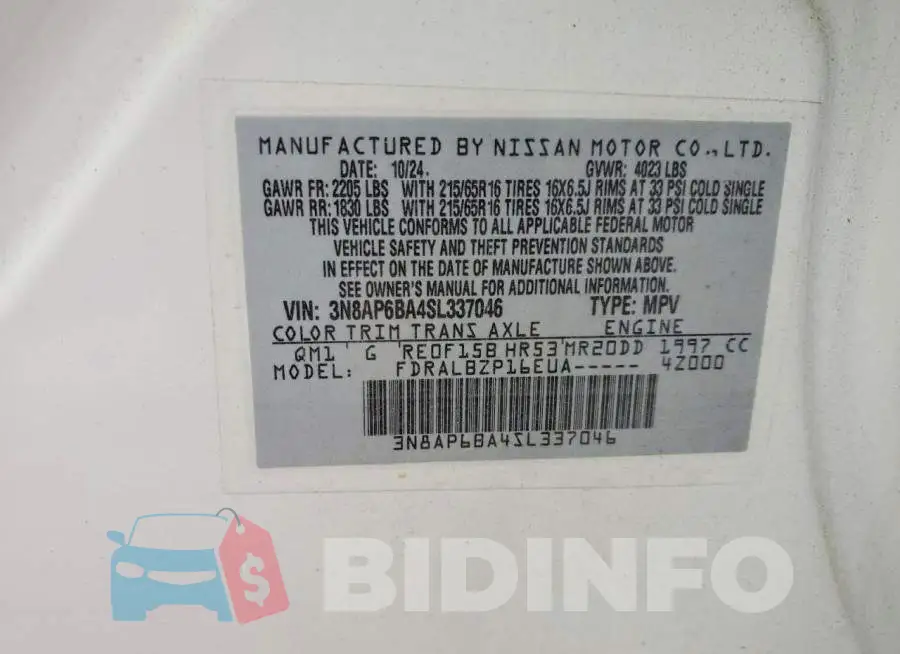 3N8AP6BA4SL337046 Photo# 13
