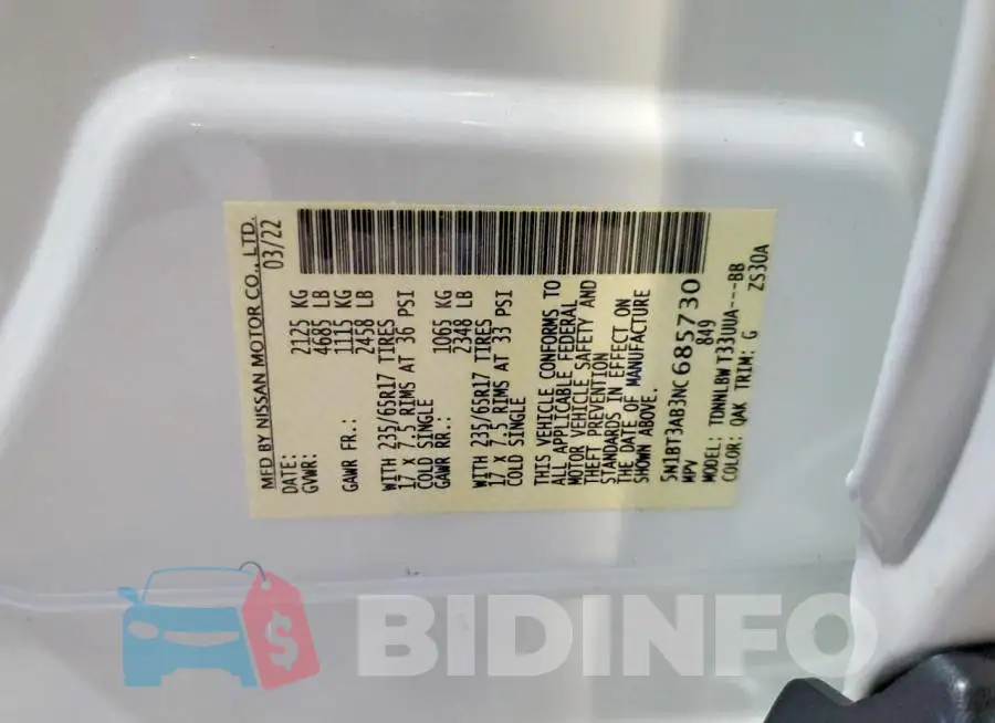 5N1BT3AB3NC685730 Photo# 14