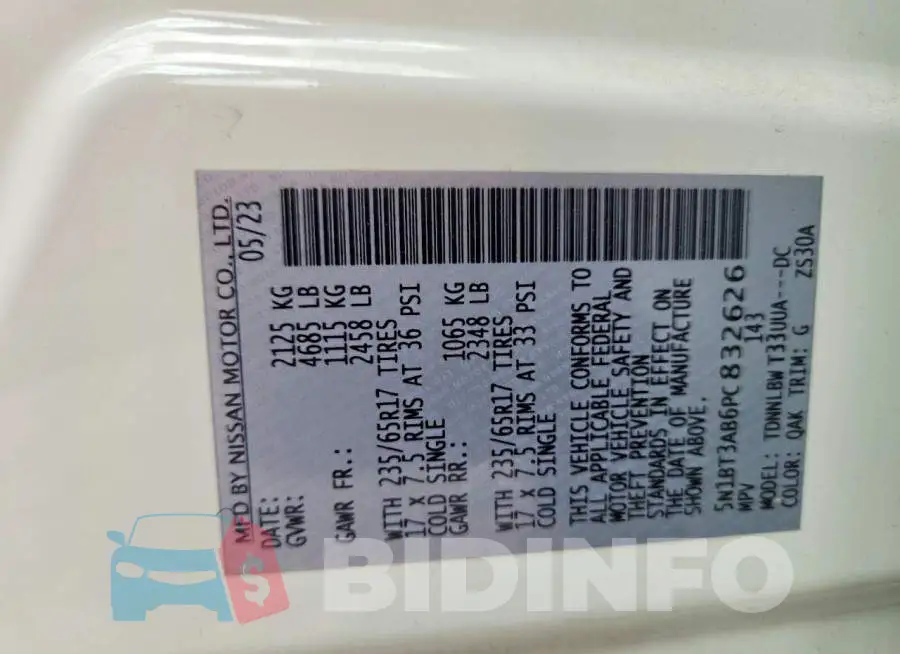 5N1BT3AB6PC832626 Photo# 13