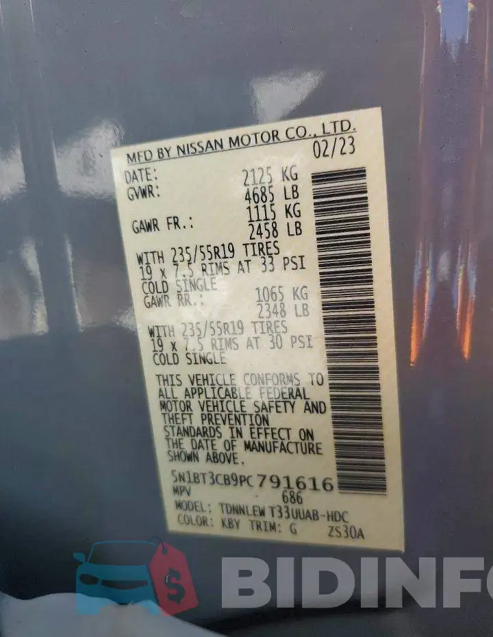 5N1BT3CB9PC791616 Photo# 13