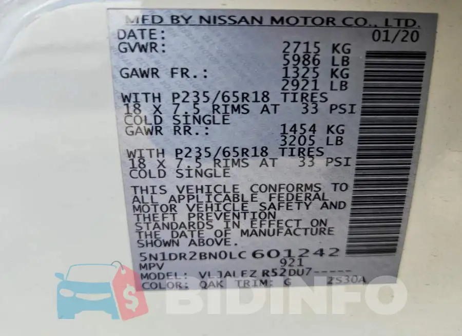 5N1DR2BN0LC601242 Photo# 13
