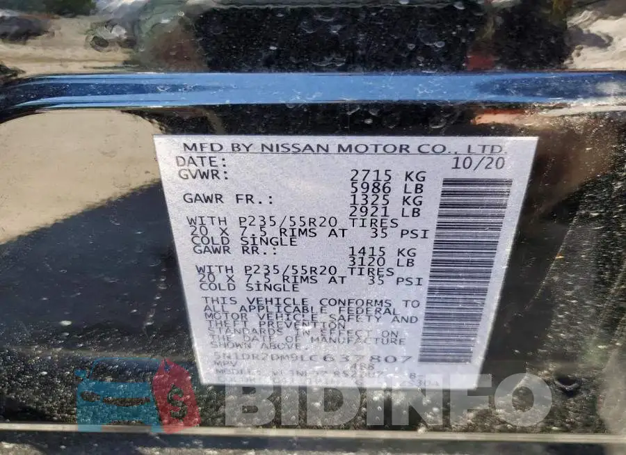 5N1DR2DM9LC637807 Photo# 13