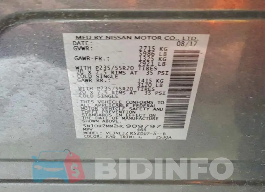 5N1DR2MM2HC909797 Photo# 14