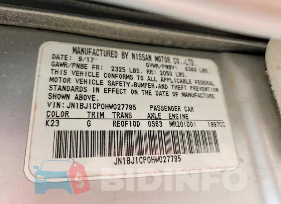 JN1BJ1CP0HW027795 Photo# 13