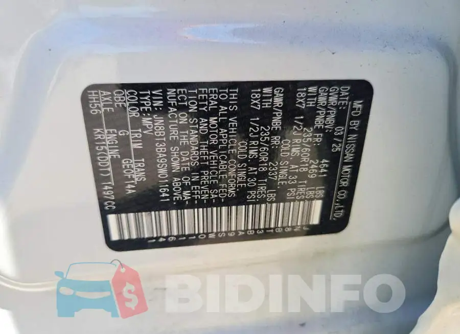 JN8BT3BA9SW011641 Photo# 13