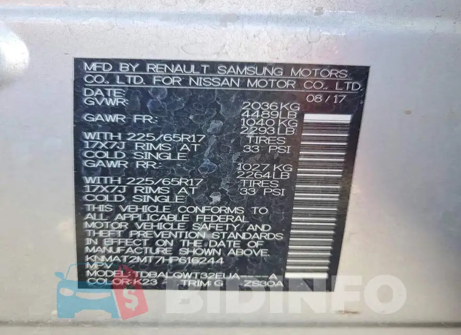 KNMAT2MT7HP616244 Photo# 13