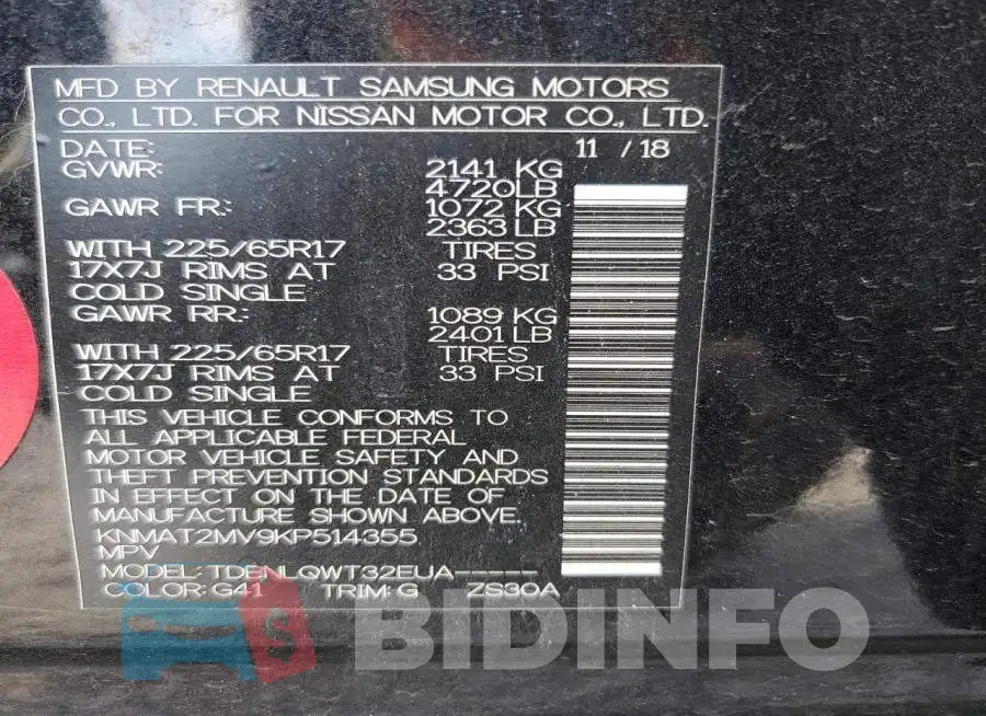 KNMAT2MV9KP514355 Photo# 12