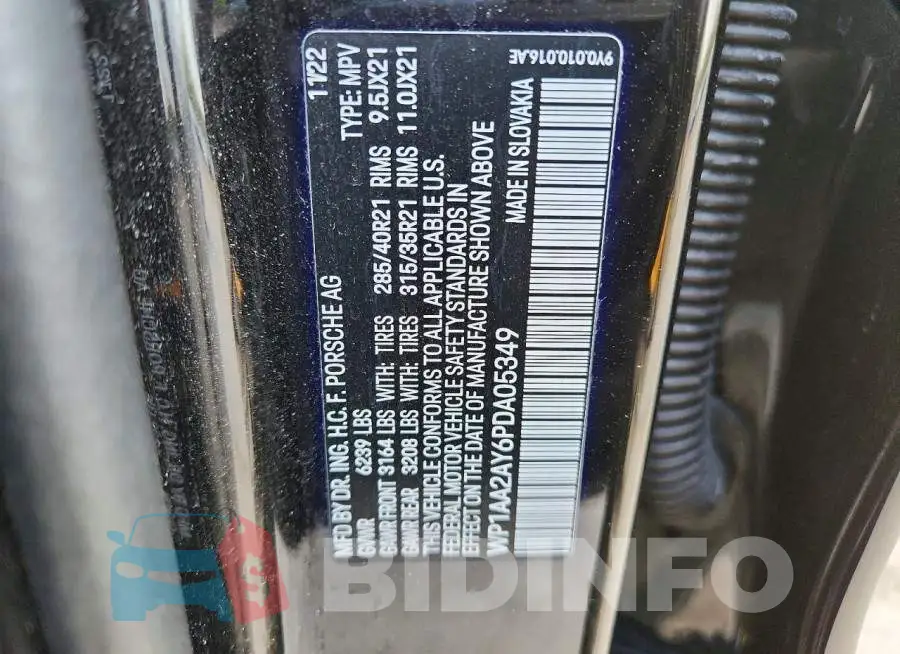 WP1AA2AY6PDA05349 Photo# 13