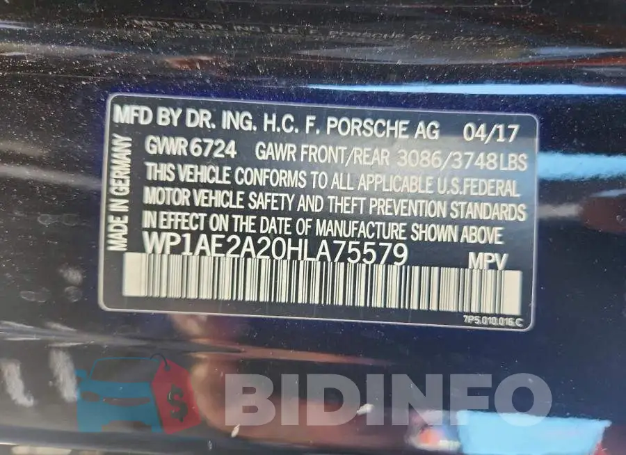 WP1AE2A20HLA75579 Photo# 13