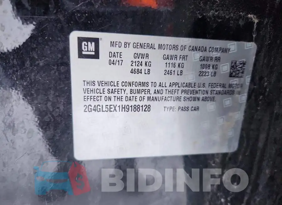2G4GL5EX1H9188128 Photo# 12