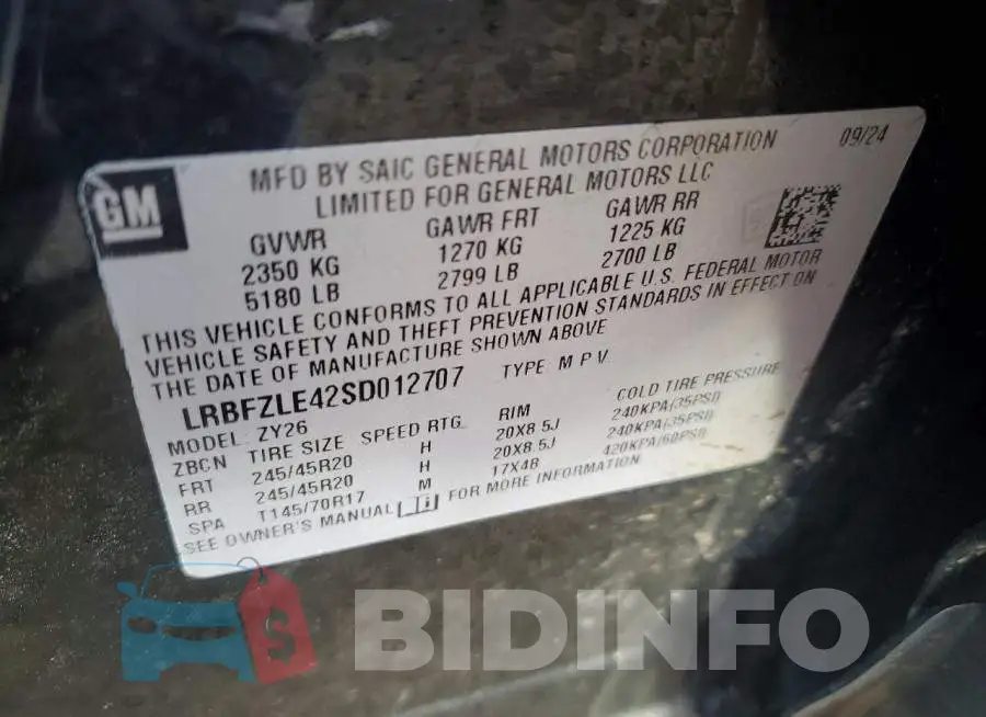 LRBFZLE42SD012707 Photo# 12