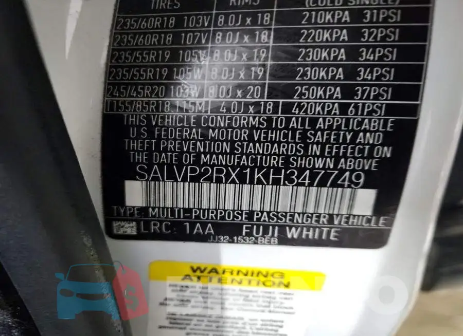 SALVP2RX1KH347749 Photo# 13