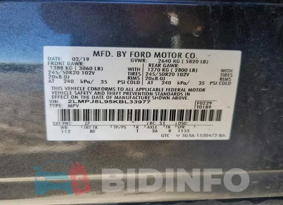 2LMPJ8L95KBL33977 Photo# 12