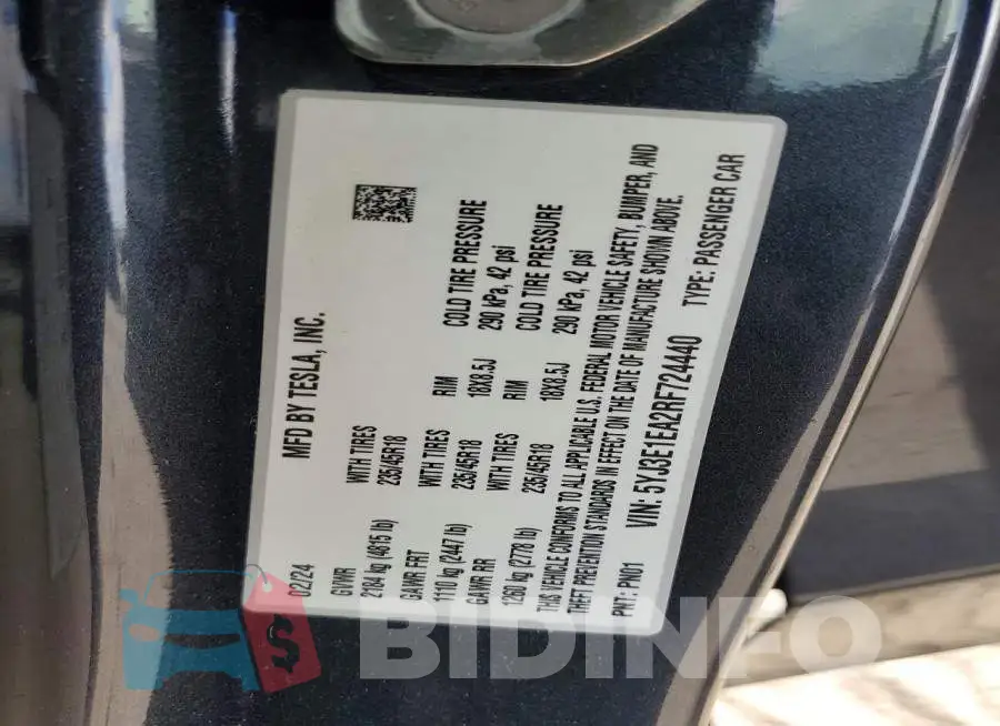 5YJ3E1EA2RF724440 Photo# 12