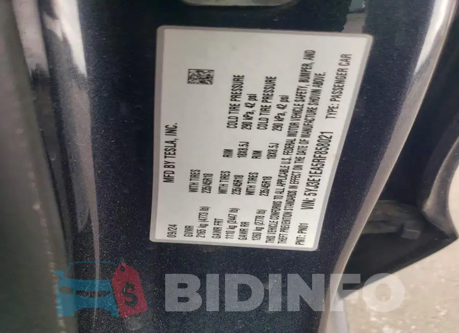 5YJ3E1EA5RF858021 Photo# 12