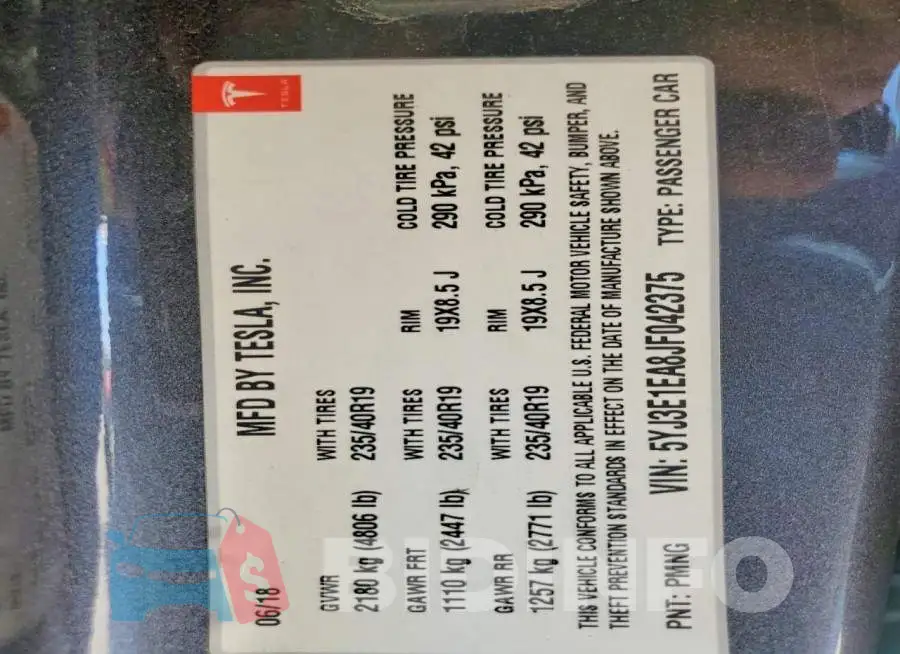 5YJ3E1EA8JF042375 Photo# 12