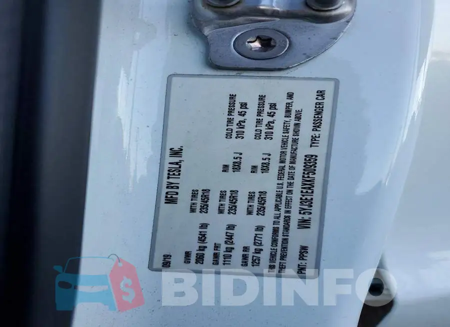 5YJ3E1EAXKF509359 Photo# 13
