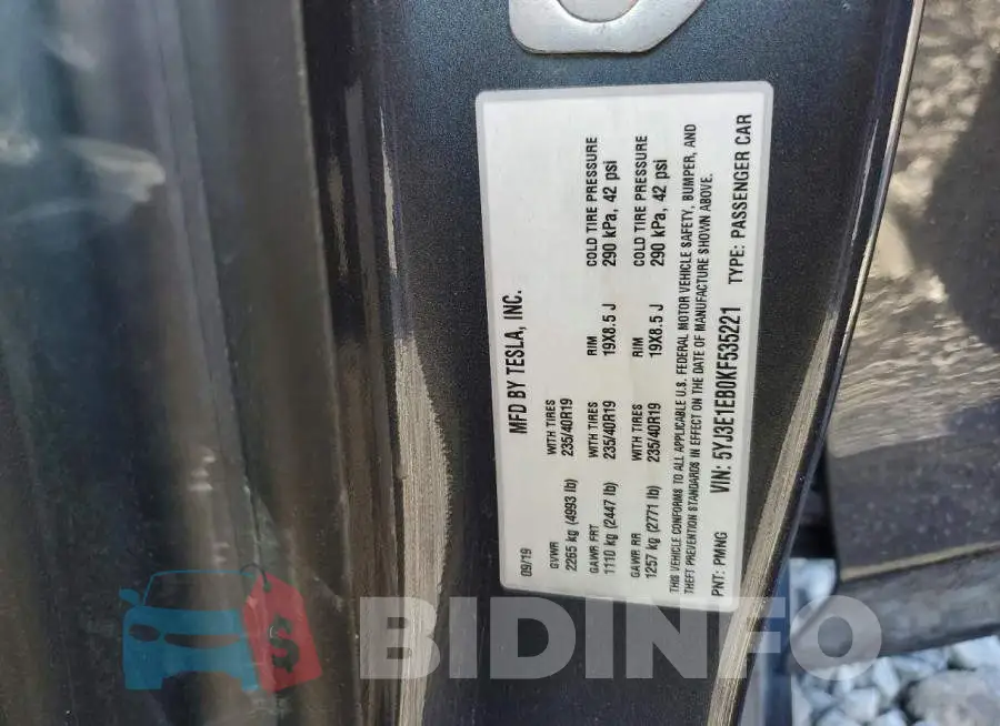 5YJ3E1EB0KF535221 Photo# 13