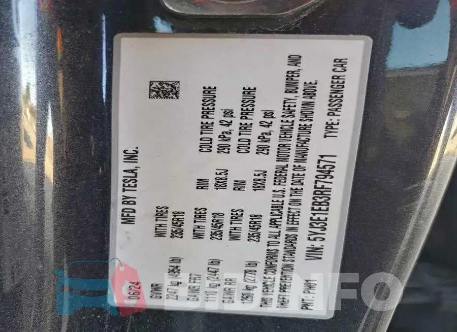 5YJ3E1EB3RF794571 Photo# 12