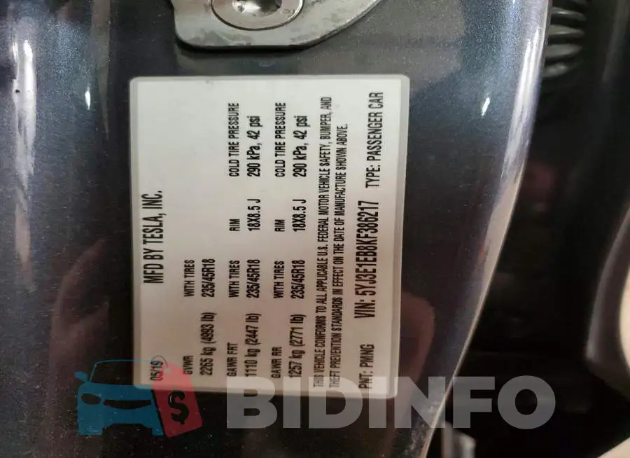 5YJ3E1EB8KF386217 Photo# 13