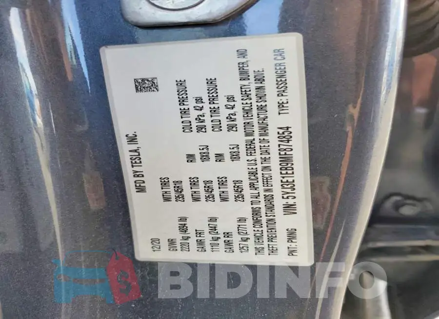 5YJ3E1EB9MF874854 Photo# 13