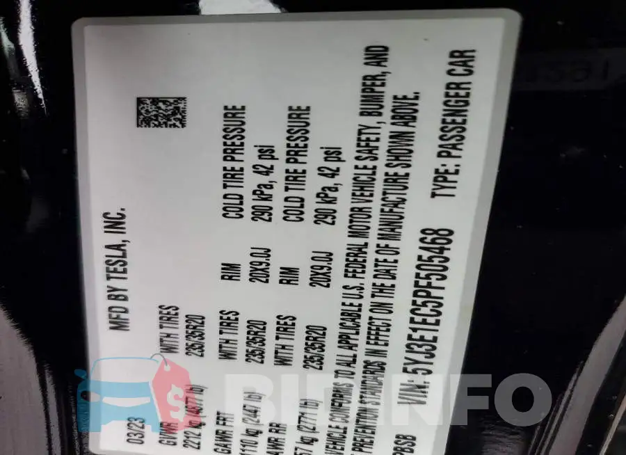 5YJ3E1EC5PF505468 Photo# 12