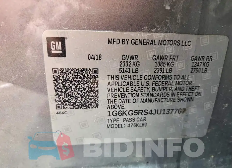 1G6KG5RS4JU137767 Photo# 12