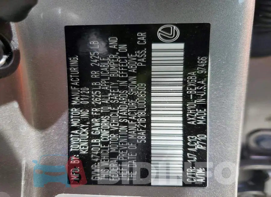 58AF21B18LU008509 Photo# 13