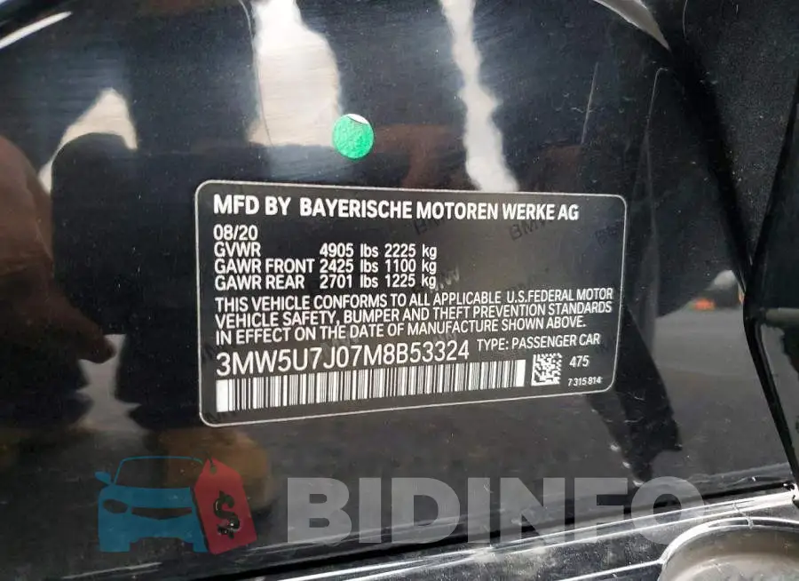 3MW5U7J07M8B53324 Photo# 12