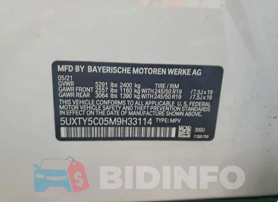 5UXTY5C05M9H33114 Photo# 13