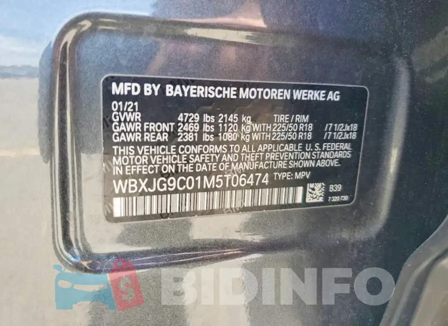 WBXJG9C01M5T06474 Photo# 13