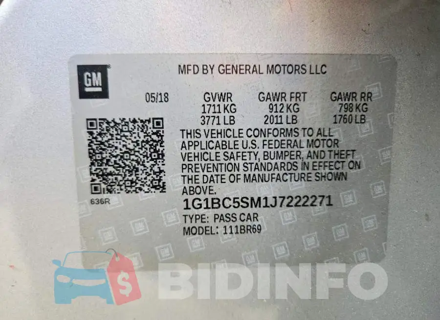 1G1BC5SM1J7222271 Photo# 13